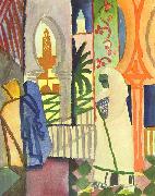 August Macke In the Temple Hall Spain oil painting artist